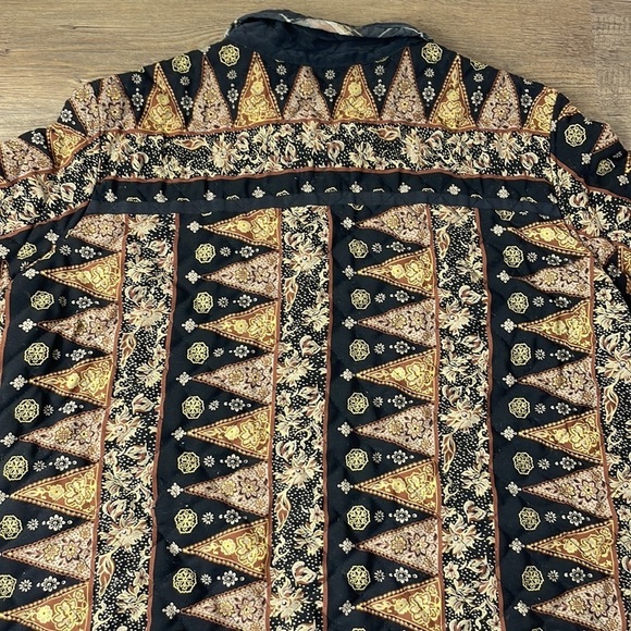 Vintage Koos of Course Women’s Quilted Reversible Black Tan Silk Jacket, size 2X - Picture 10 of 14